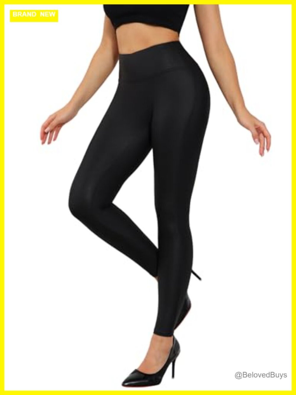 Women's Faux Leather High Waist Skinny Leggings Stretch Bodycon Pants